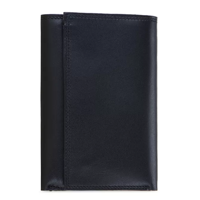 Mywalit Portafogli Rfid^Portafoglio Da Uomo Tri-Fold Con Zip Nero-Blu