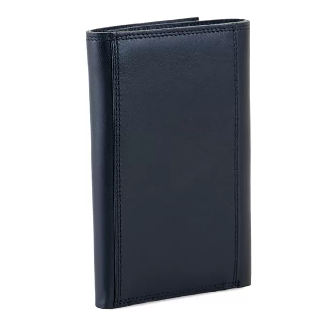 Mywalit Portafogli Rfid^Portafoglio Da Uomo Tri-Fold Con Zip Nero-Blu